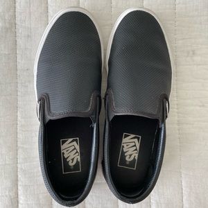 Perf Leather Classic Slip On Vans